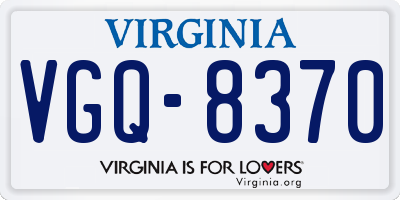 VA license plate VGQ8370