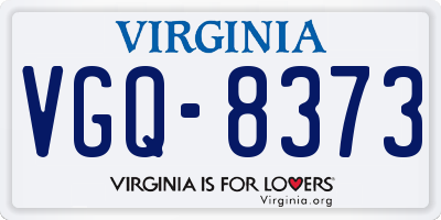 VA license plate VGQ8373
