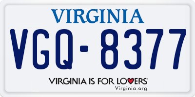 VA license plate VGQ8377