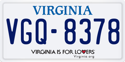 VA license plate VGQ8378