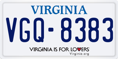 VA license plate VGQ8383