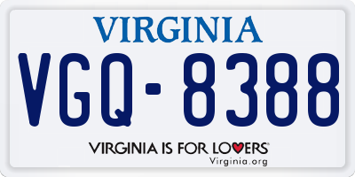 VA license plate VGQ8388