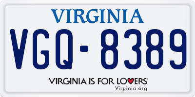 VA license plate VGQ8389