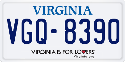 VA license plate VGQ8390