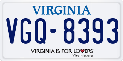 VA license plate VGQ8393