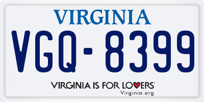 VA license plate VGQ8399