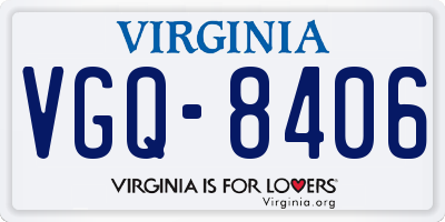 VA license plate VGQ8406