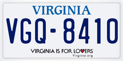 VA license plate VGQ8410