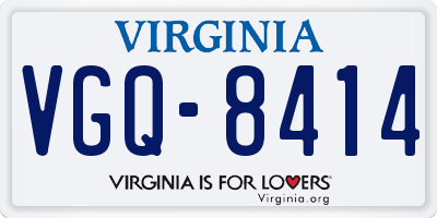 VA license plate VGQ8414