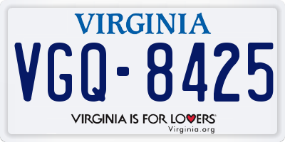 VA license plate VGQ8425