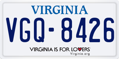 VA license plate VGQ8426