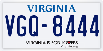VA license plate VGQ8444