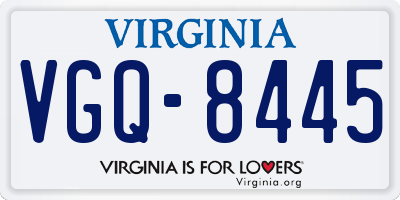 VA license plate VGQ8445