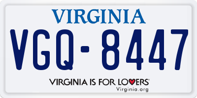 VA license plate VGQ8447