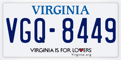 VA license plate VGQ8449