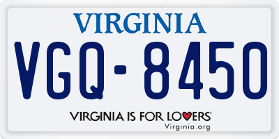 VA license plate VGQ8450