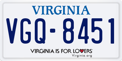 VA license plate VGQ8451