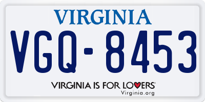 VA license plate VGQ8453