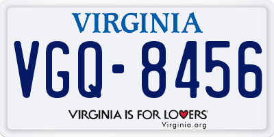 VA license plate VGQ8456