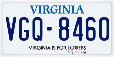 VA license plate VGQ8460