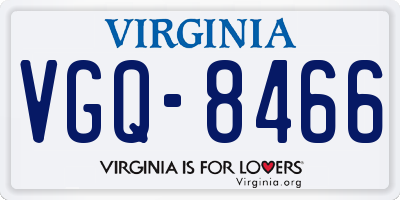 VA license plate VGQ8466