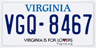 VA license plate VGQ8467