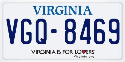 VA license plate VGQ8469