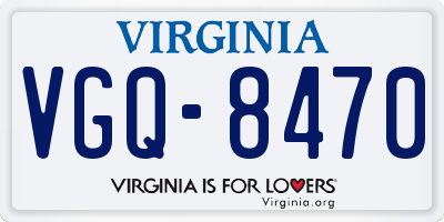 VA license plate VGQ8470
