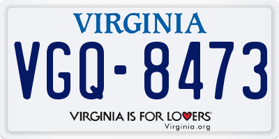 VA license plate VGQ8473