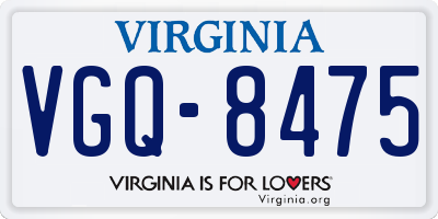 VA license plate VGQ8475