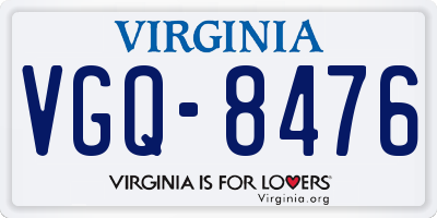 VA license plate VGQ8476