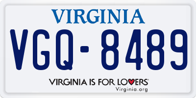 VA license plate VGQ8489