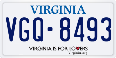 VA license plate VGQ8493