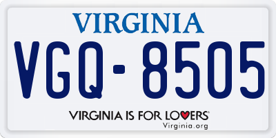 VA license plate VGQ8505