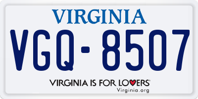 VA license plate VGQ8507
