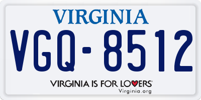 VA license plate VGQ8512