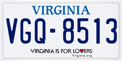 VA license plate VGQ8513