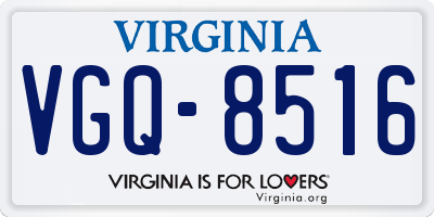 VA license plate VGQ8516
