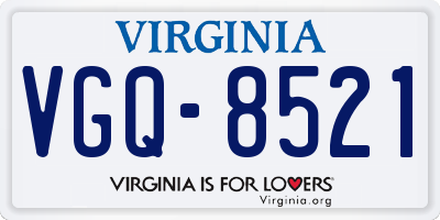 VA license plate VGQ8521