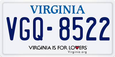 VA license plate VGQ8522