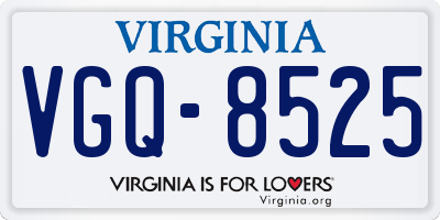 VA license plate VGQ8525