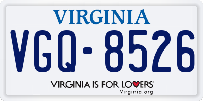 VA license plate VGQ8526