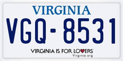 VA license plate VGQ8531