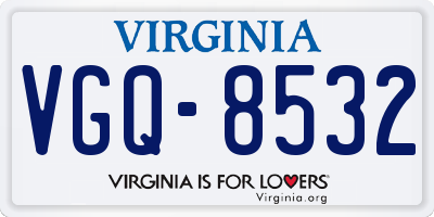VA license plate VGQ8532