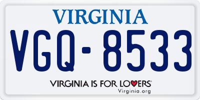 VA license plate VGQ8533