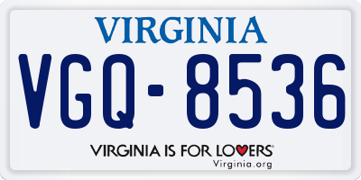 VA license plate VGQ8536