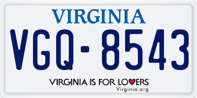 VA license plate VGQ8543