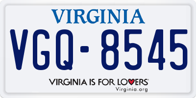 VA license plate VGQ8545