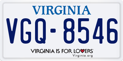 VA license plate VGQ8546
