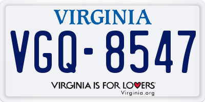 VA license plate VGQ8547